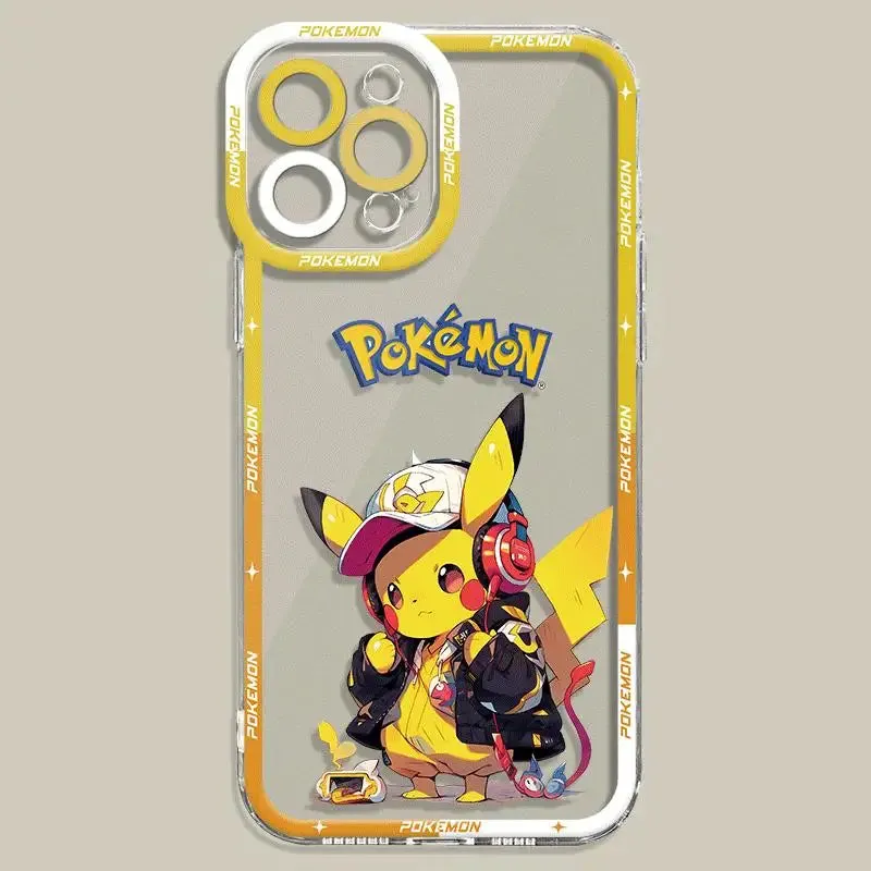 Pokemon Pikachu Phone Case for Apple iPhone 15 Plus 14 Pro Max 13 12 Mini 11 Pro XR 8 SE 7 XS MAX Matte Steel Cover