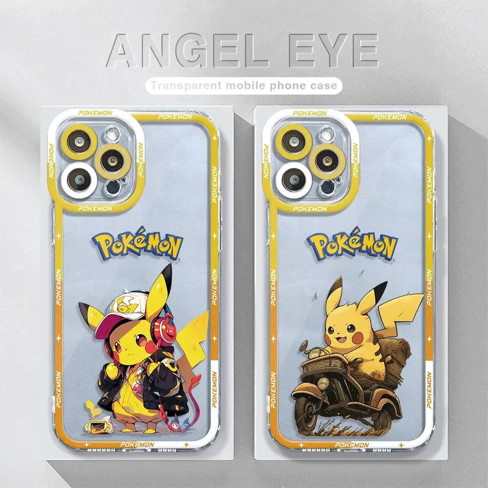 Pokemon Pikachu Phone Case for Apple iPhone 15 Plus 14 Pro Max 13 12 Mini 11 Pro XR 8 SE 7 XS MAX Matte Steel Cover