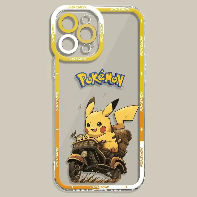 Pokemon Pikachu Phone Case for Apple iPhone 15 Plus 14 Pro Max 13 12 Mini 11 Pro XR 8 SE 7 XS MAX Matte Steel Cover