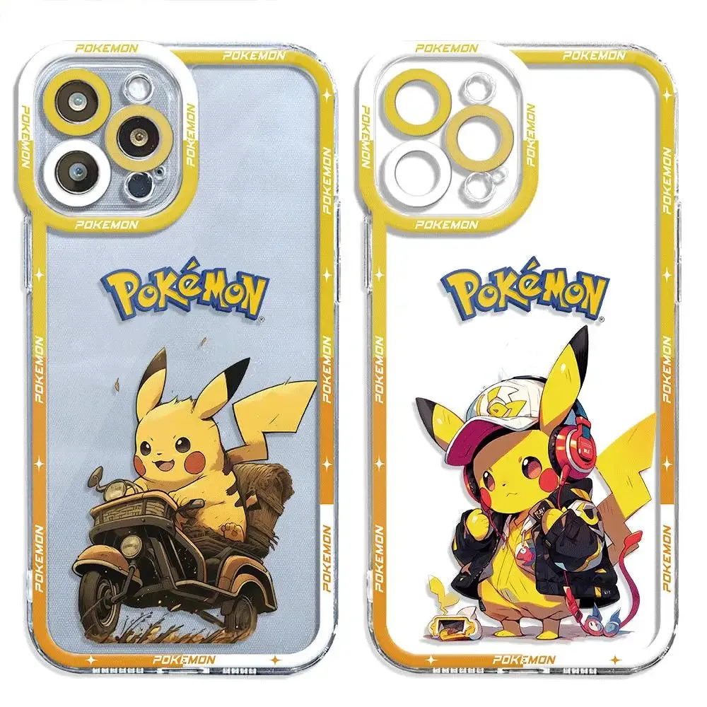 Pokemon Pikachu Phone Case for Apple iPhone 15 Plus 14 Pro Max 13 12 Mini 11 Pro XR 8 SE 7 XS MAX Matte Steel Cover