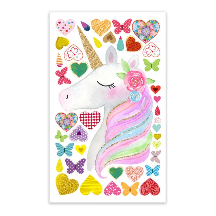 Reflective PVC Wallpaper Sticker Rainbow Unicorn Wall Decal