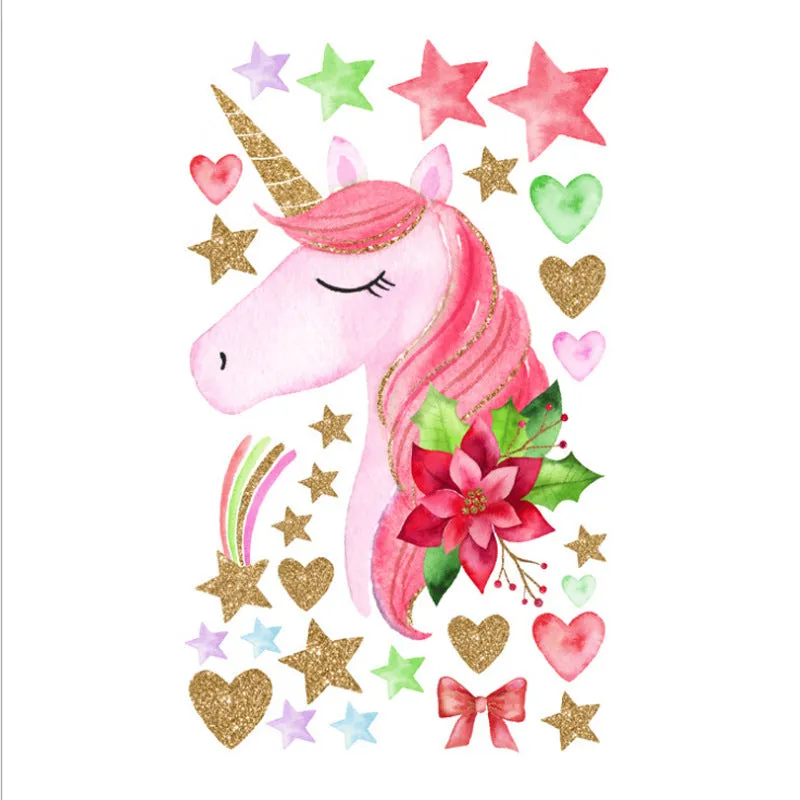 Reflective PVC Wallpaper Sticker Rainbow Unicorn Wall Decal