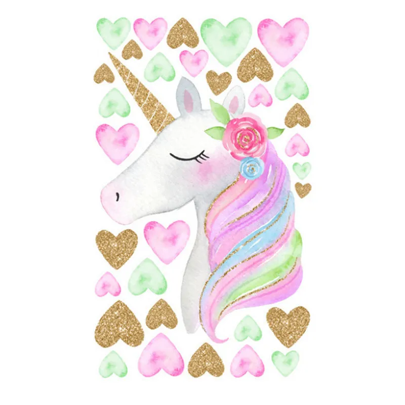 Reflective PVC Wallpaper Sticker Rainbow Unicorn Wall Decal