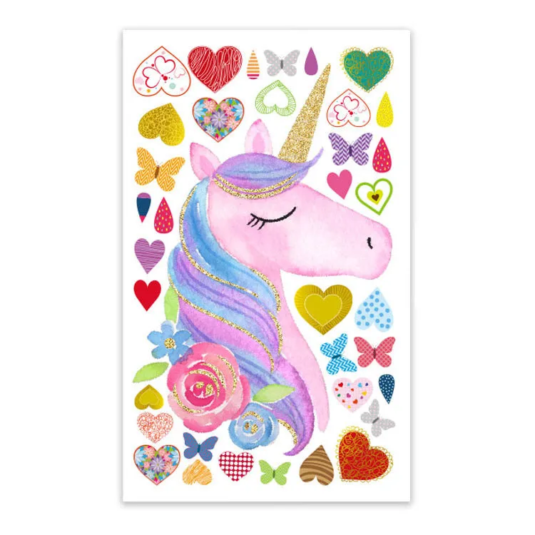 Reflective PVC Wallpaper Sticker Rainbow Unicorn Wall Decal