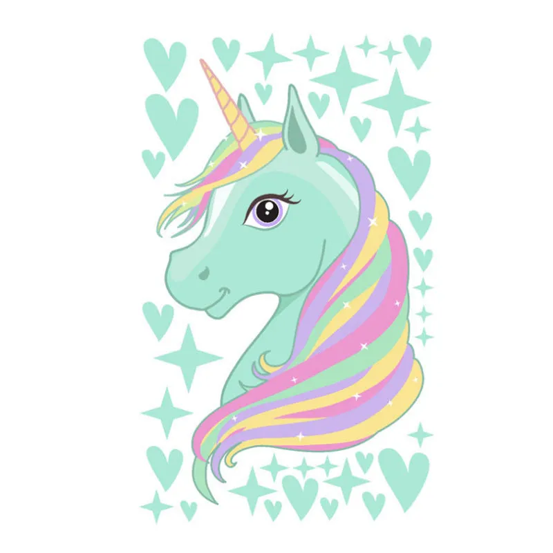 Reflective PVC Wallpaper Sticker Rainbow Unicorn Wall Decal