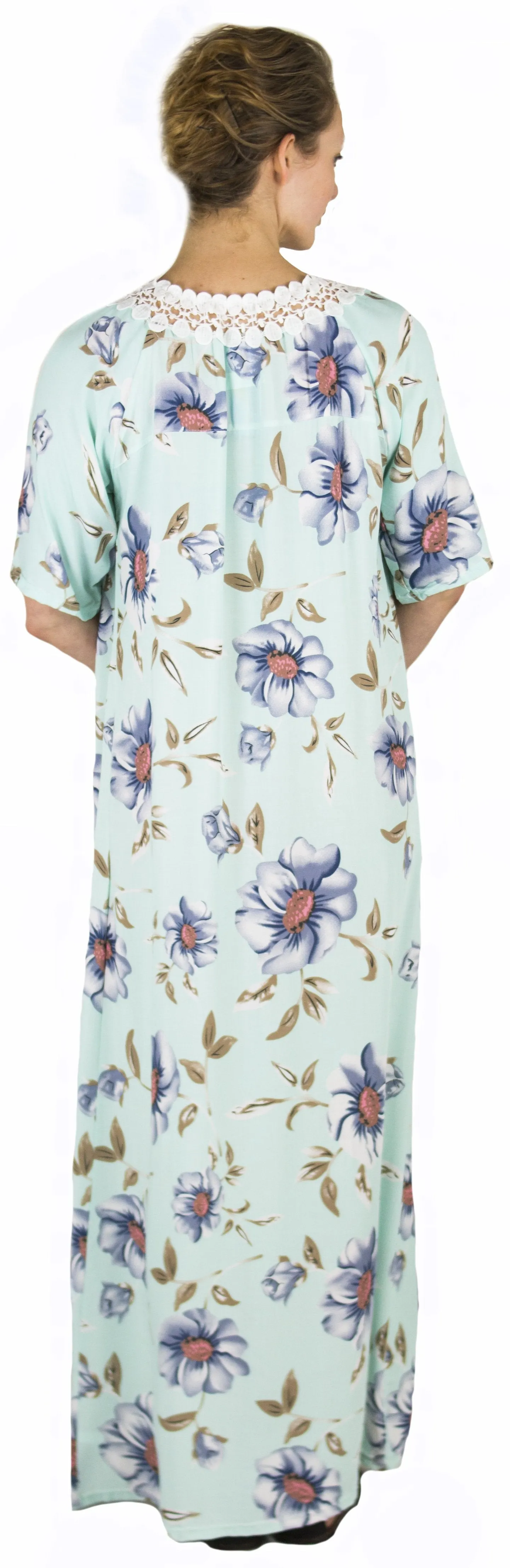 Sakkas Maha Soft Womens Short Sleeve Nightgown Sleep Dress Breathable No Bunch Up