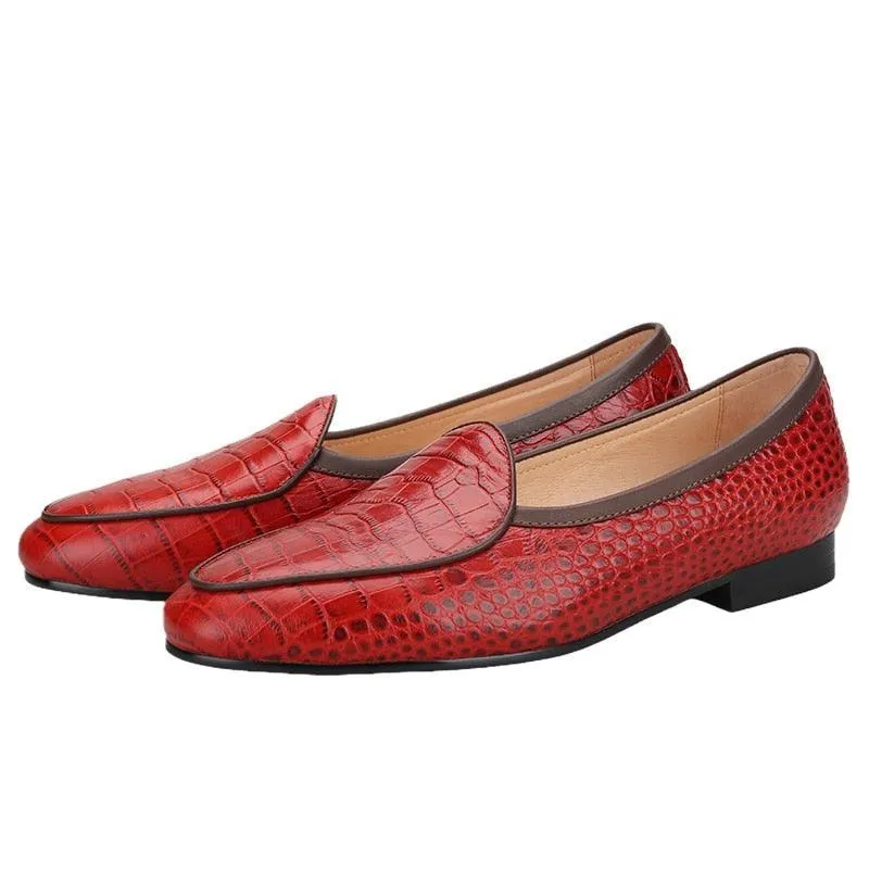 Serpentine Pattern Men Loafers - Men Shoes