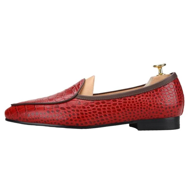 Serpentine Pattern Men Loafers - Men Shoes