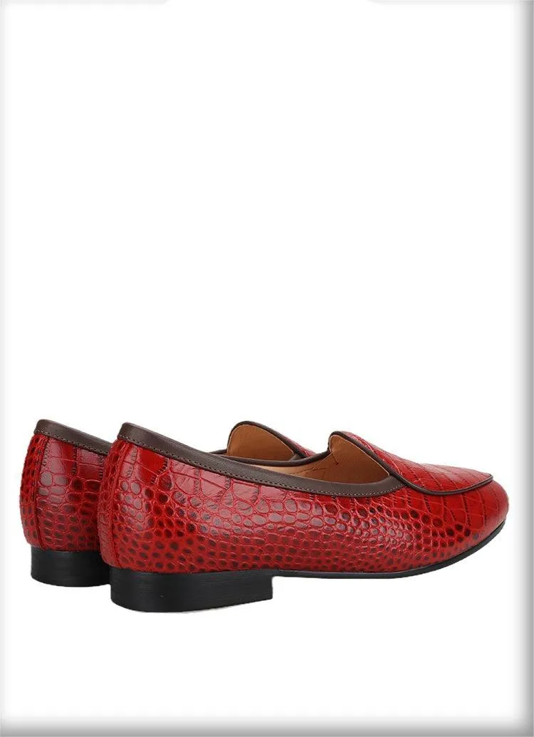 Serpentine Pattern Men Loafers - Men Shoes