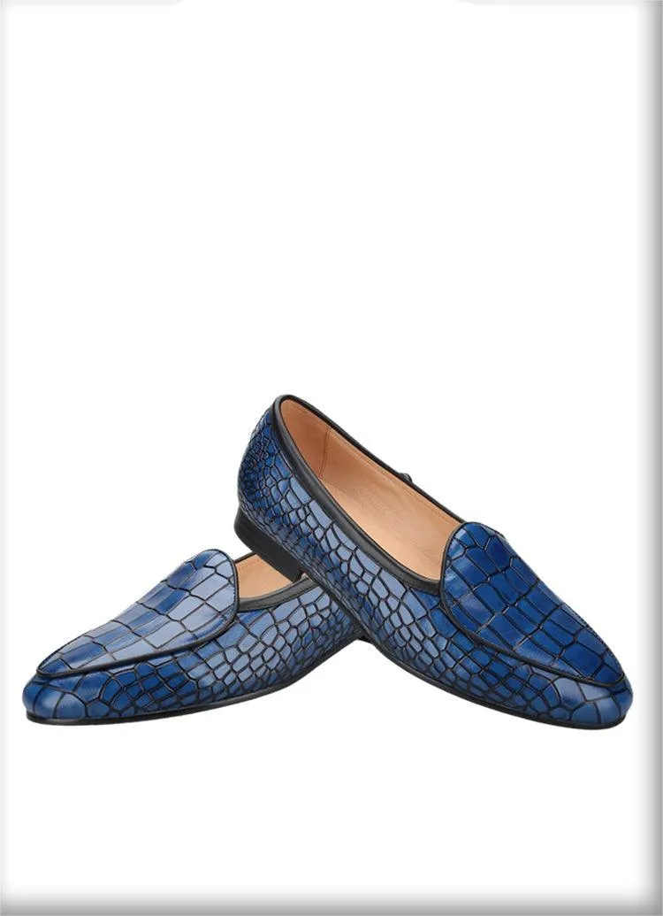 Serpentine Pattern Men Loafers - Men Shoes