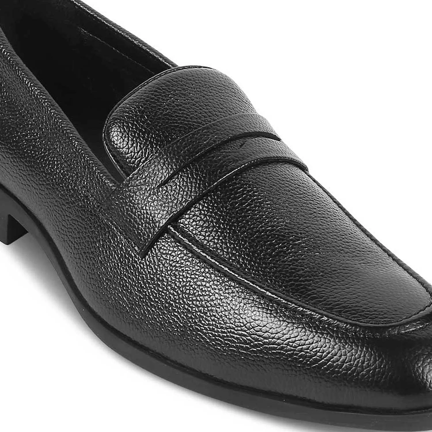 The Quebec Black Men's Leather Loafers Tresmode