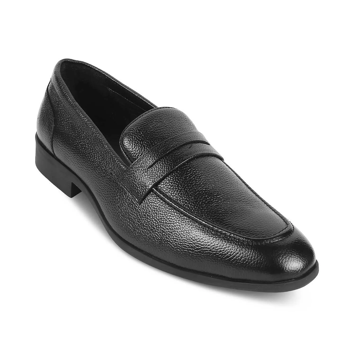 The Quebec Black Men's Leather Loafers Tresmode