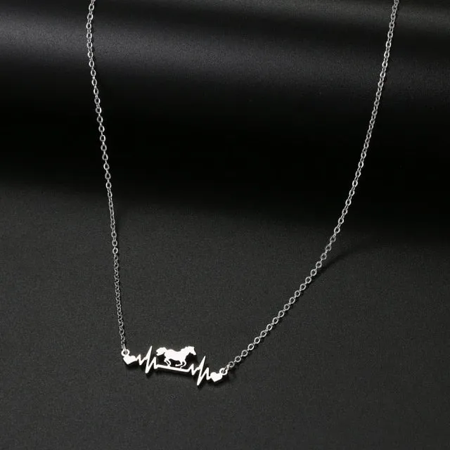 Unique Horse Heartbeat Necklace