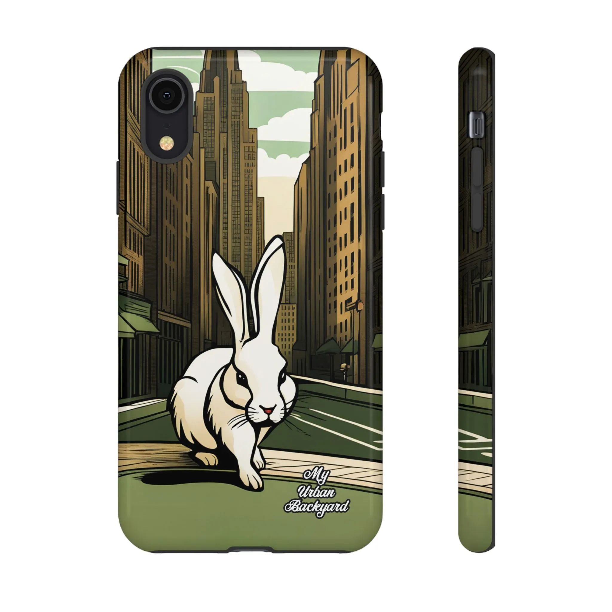 White Rabbit on a City Street, Cell Phone Case - Apple, Samsung, or Google Pixel