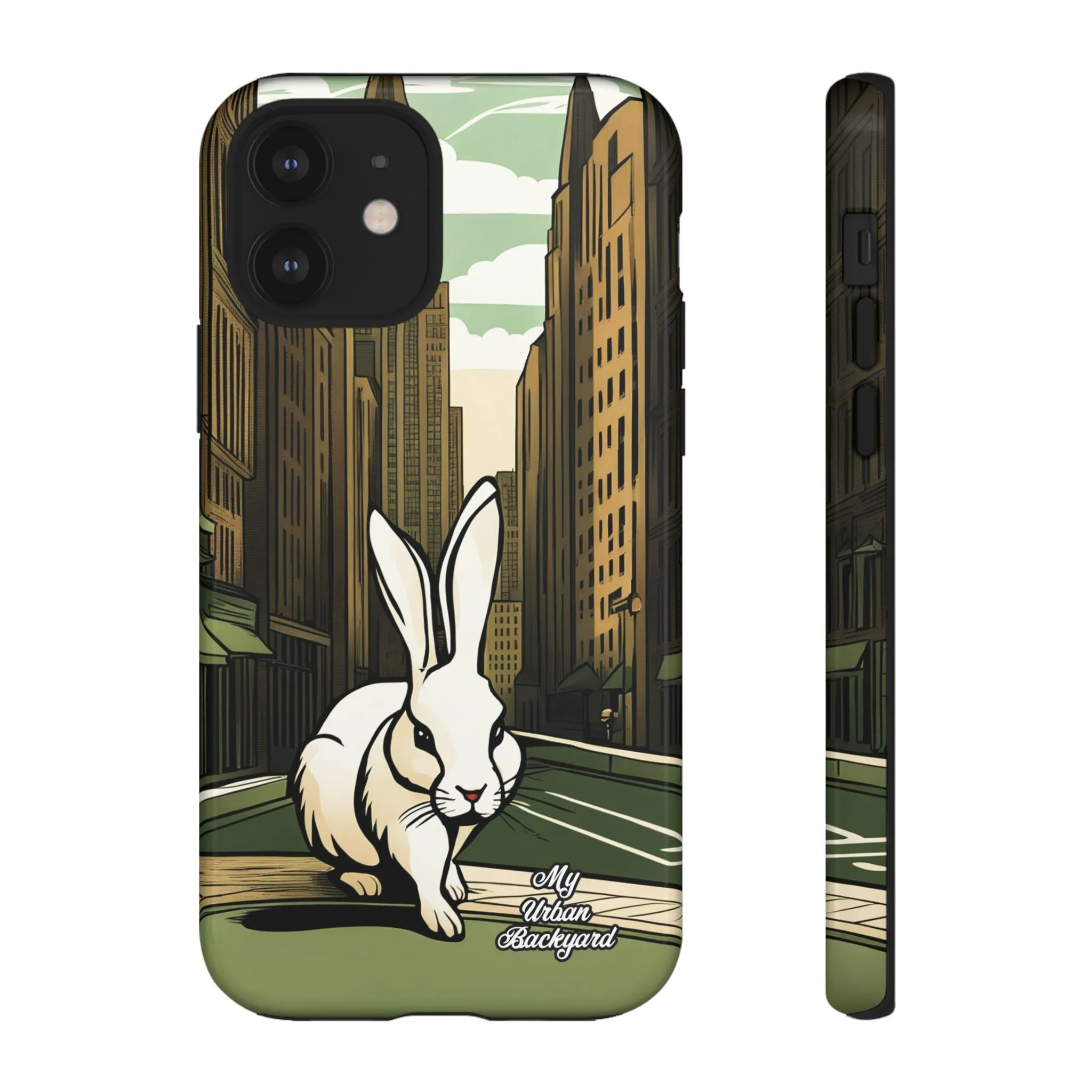 White Rabbit on a City Street, Cell Phone Case - Apple, Samsung, or Google Pixel