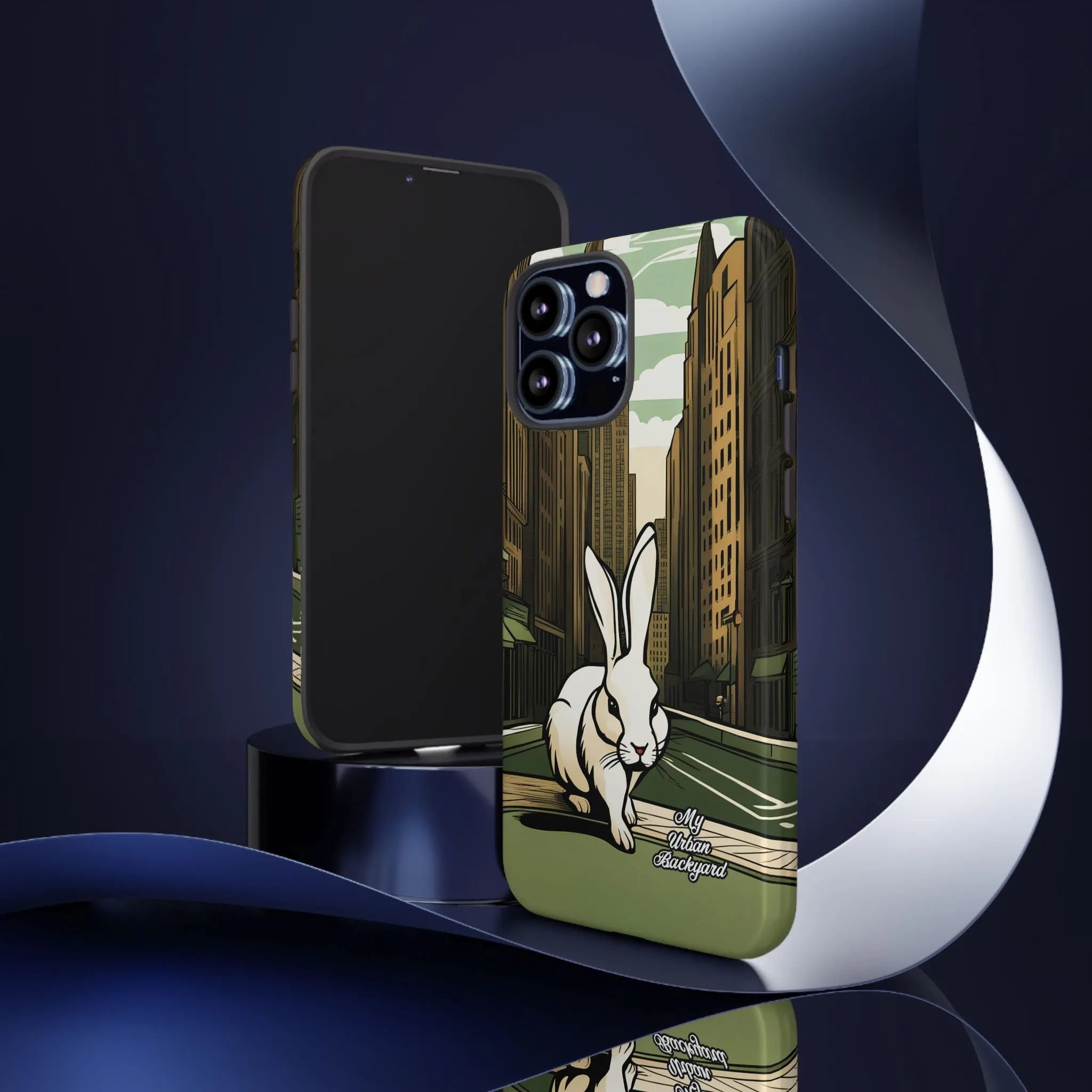 White Rabbit on a City Street, Cell Phone Case - Apple, Samsung, or Google Pixel