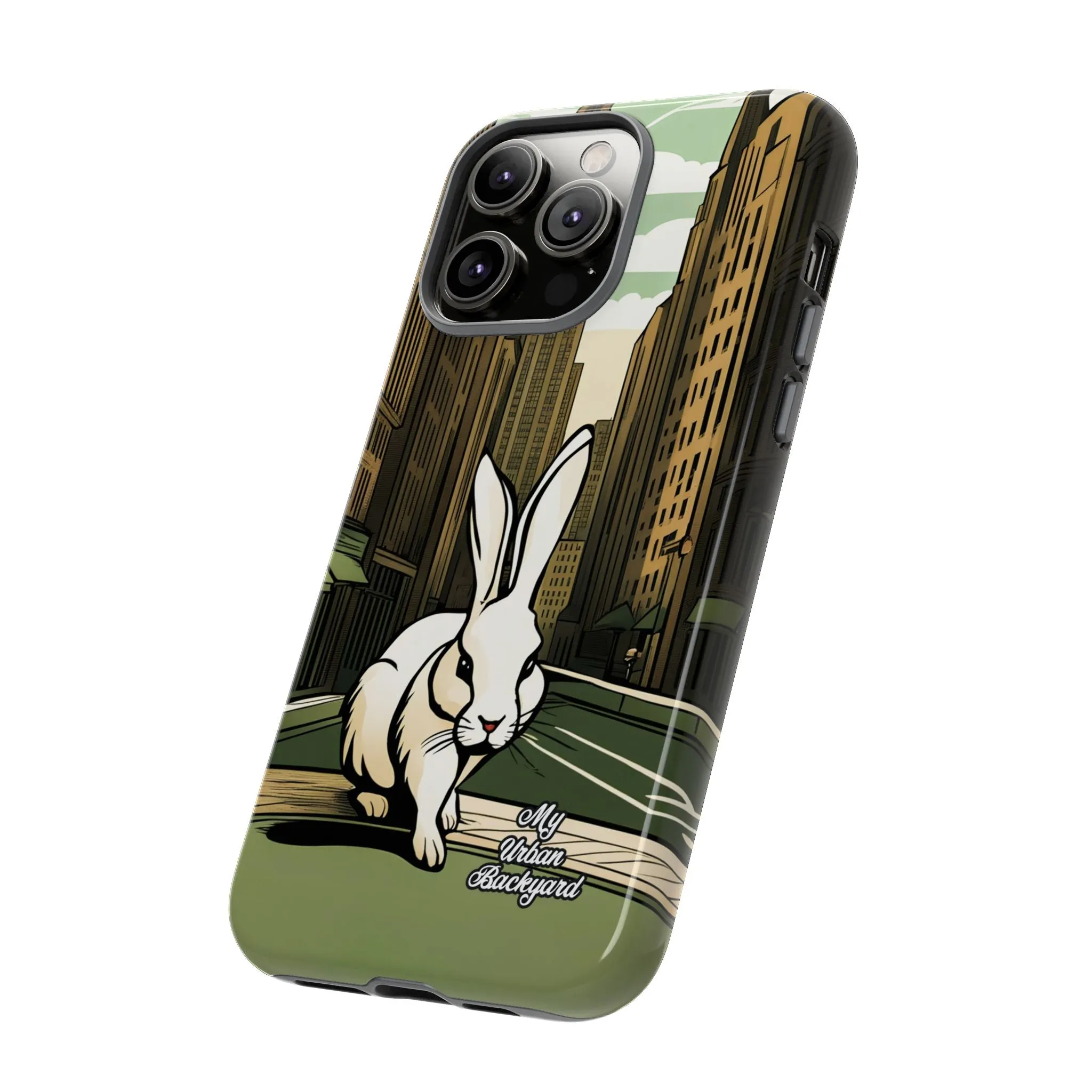 White Rabbit on a City Street, Cell Phone Case - Apple, Samsung, or Google Pixel