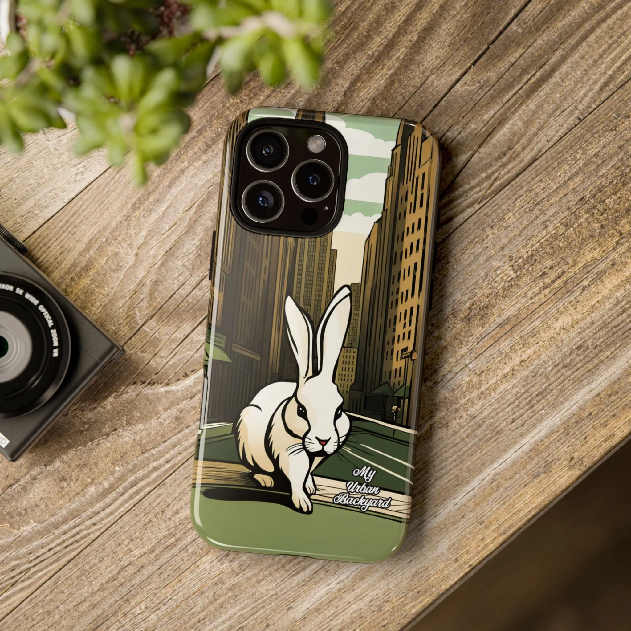 White Rabbit on a City Street, Cell Phone Case - Apple, Samsung, or Google Pixel