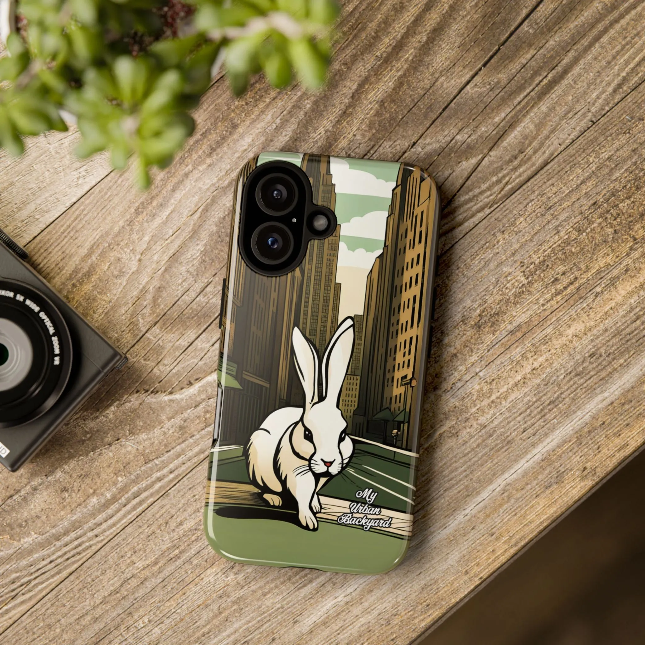 White Rabbit on a City Street, Cell Phone Case - Apple, Samsung, or Google Pixel