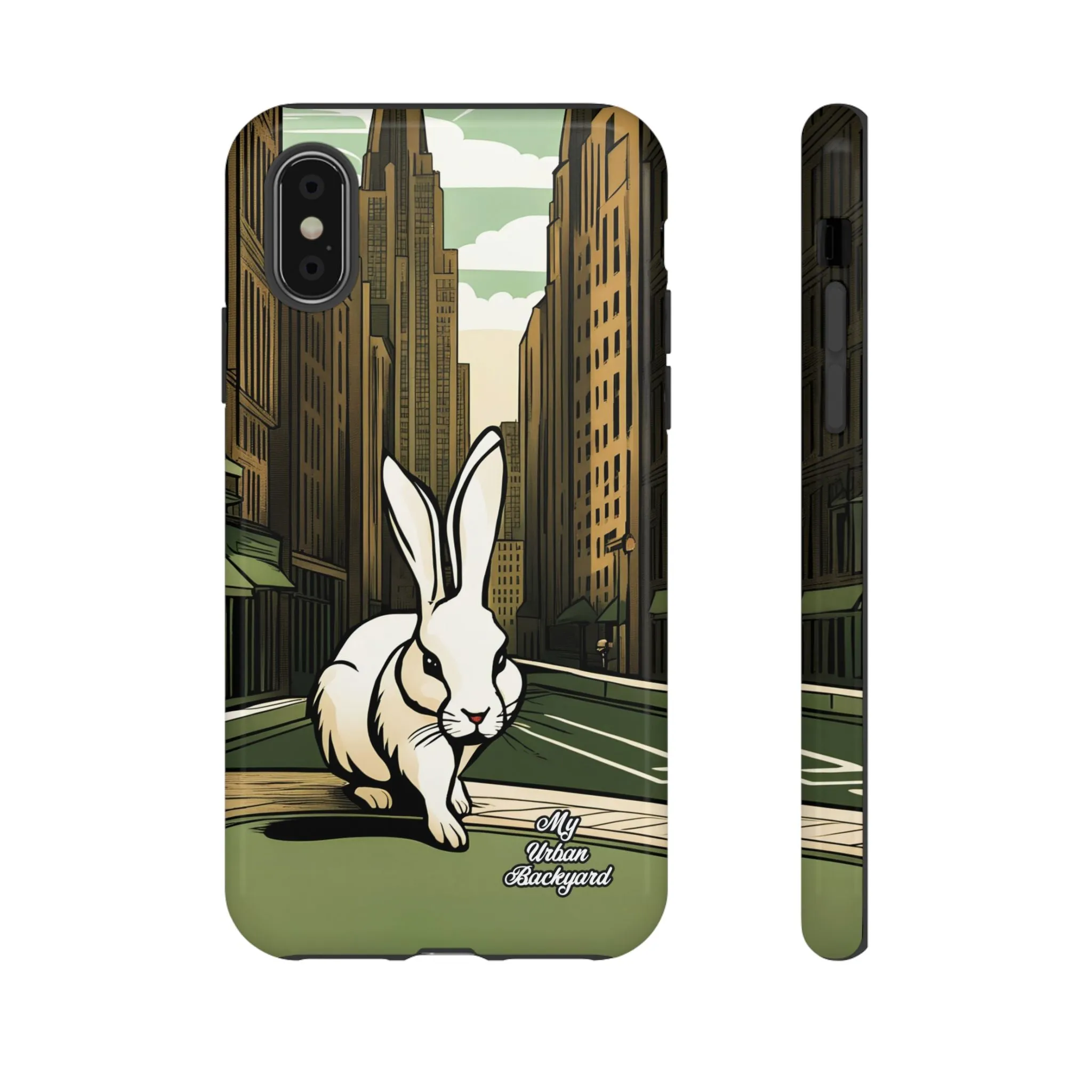 White Rabbit on a City Street, Cell Phone Case - Apple, Samsung, or Google Pixel