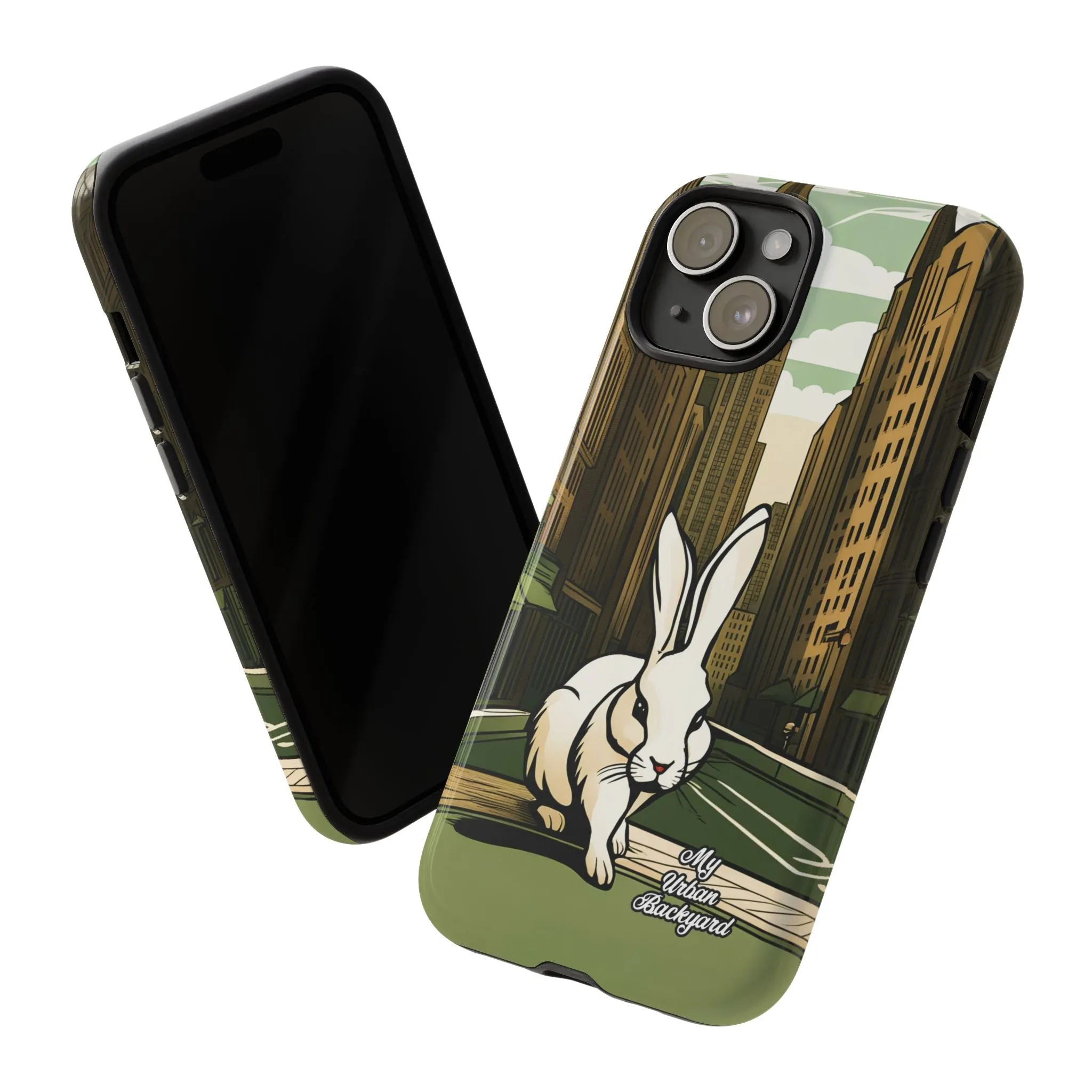 White Rabbit on a City Street, Cell Phone Case - Apple, Samsung, or Google Pixel