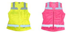 Xtreme Visibility XTREME VALUE WOMEN’S FITTED CLASS 2 ZIP VEST (YELLOW AND PINK)