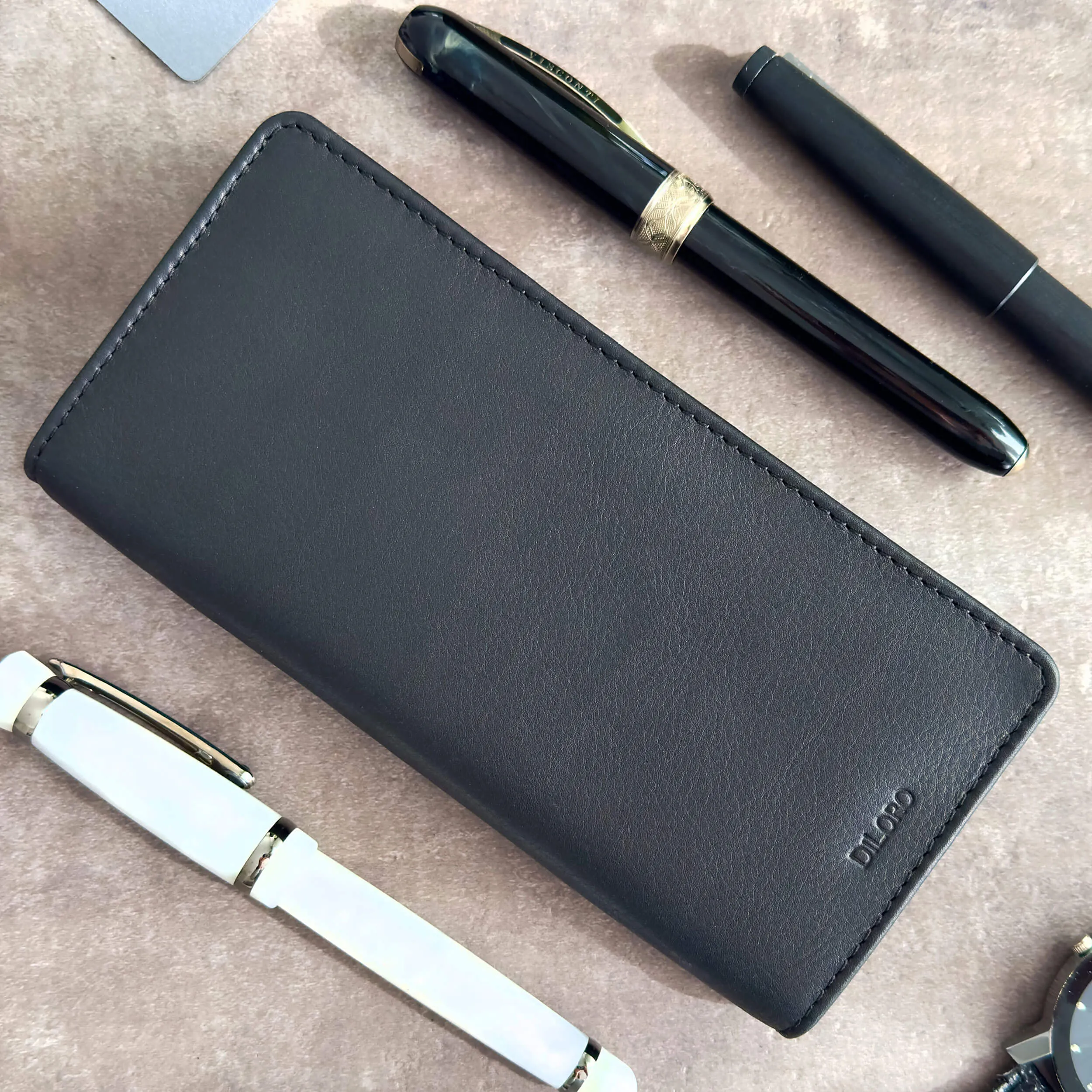 Zippered Leather Pen Holder | Three or Four Pens