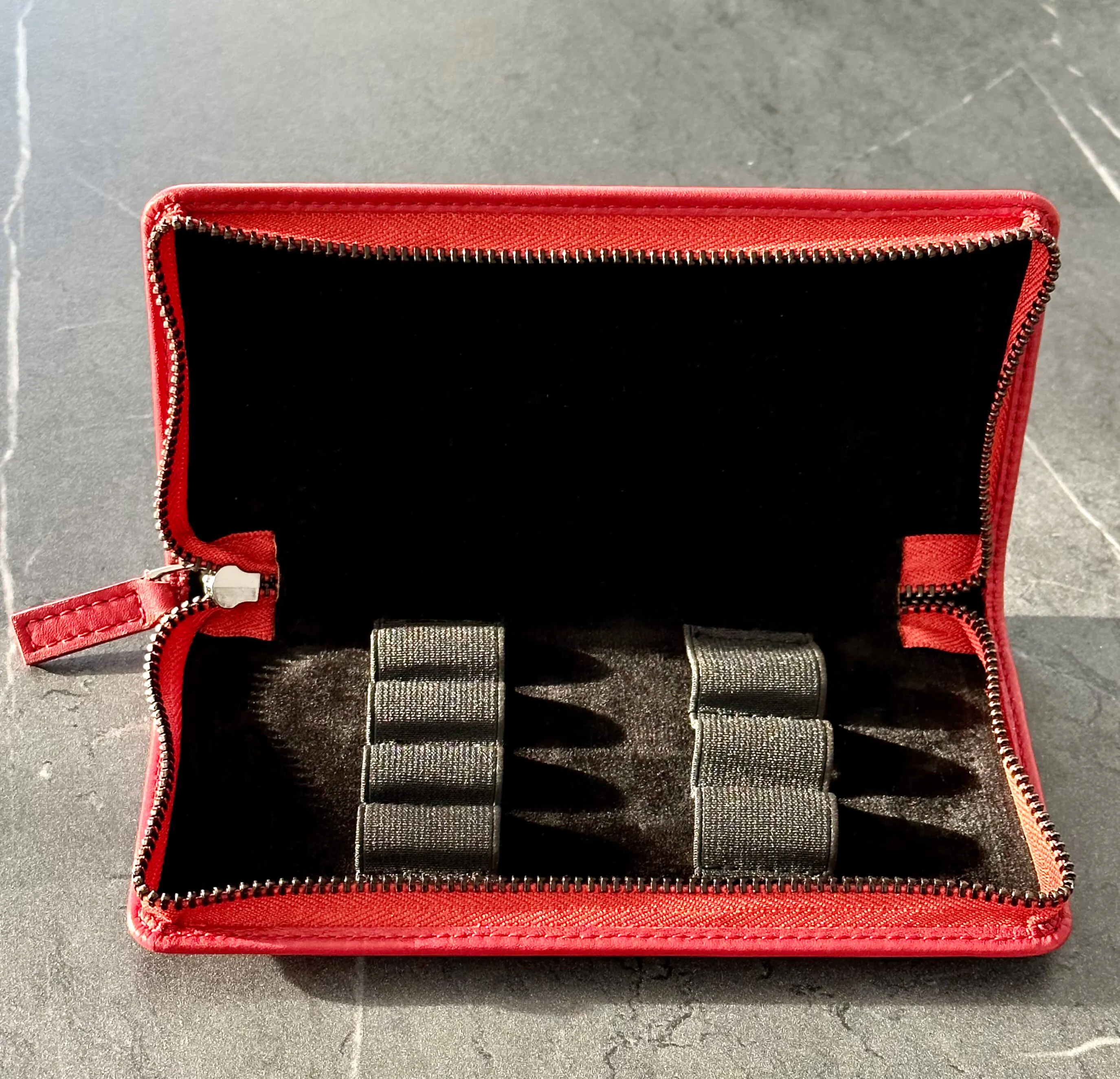 Zippered Leather Pen Holder | Three or Four Pens