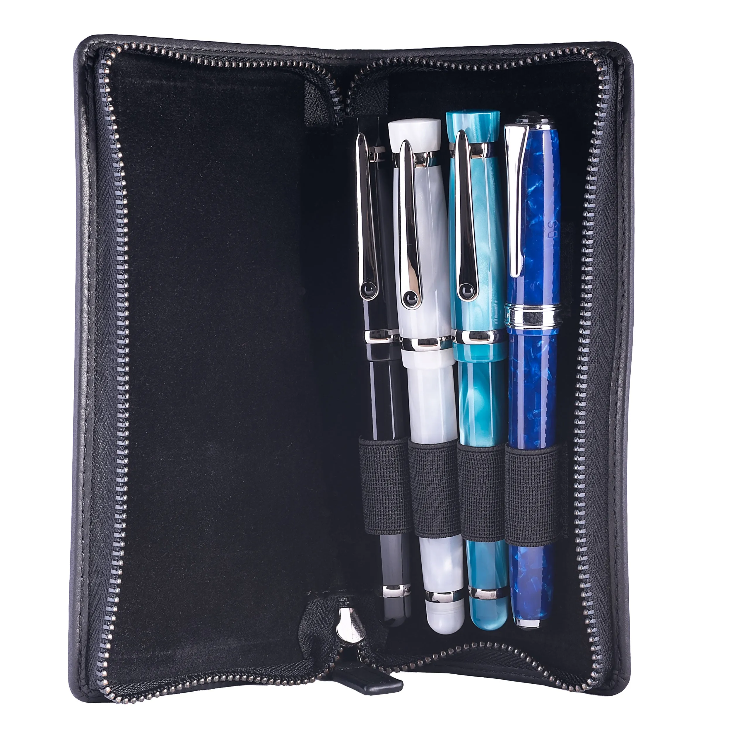 Zippered Leather Pen Holder | Three or Four Pens