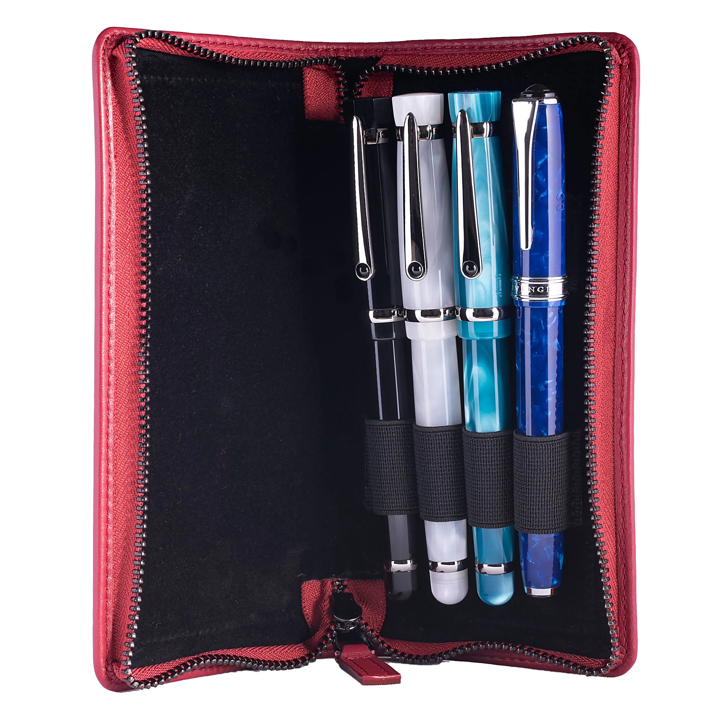 Zippered Leather Pen Holder | Three or Four Pens